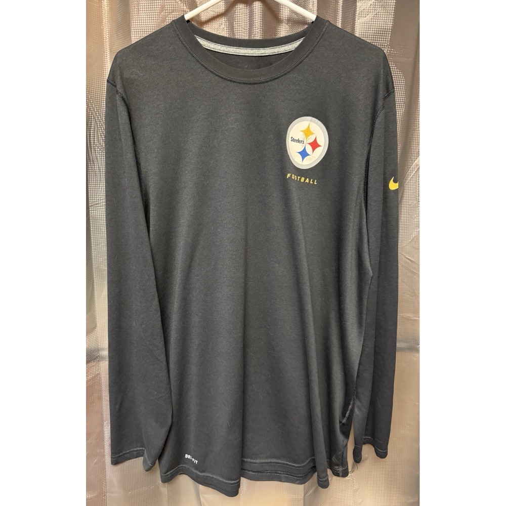 Nike Dri-Fit On Field Apparel Steelers Football Black XL Long Sleeve Logos